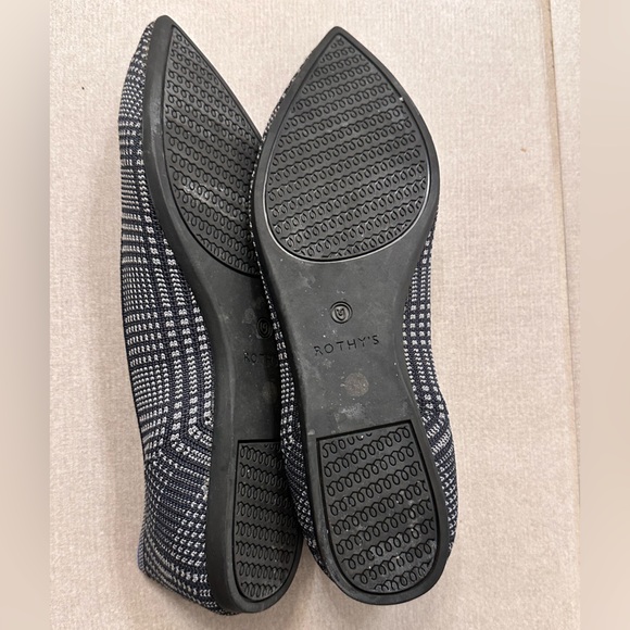 Rothy's Black and Blue Flats Glen Plaid Retired Unicorn - Picture 3 of 7